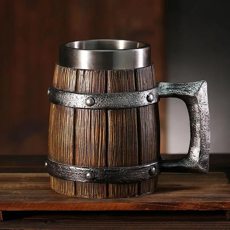 Jarra de Cerveza Barril de Madera One Piece (Acero Inoxidable 304) – Merchandising Anime