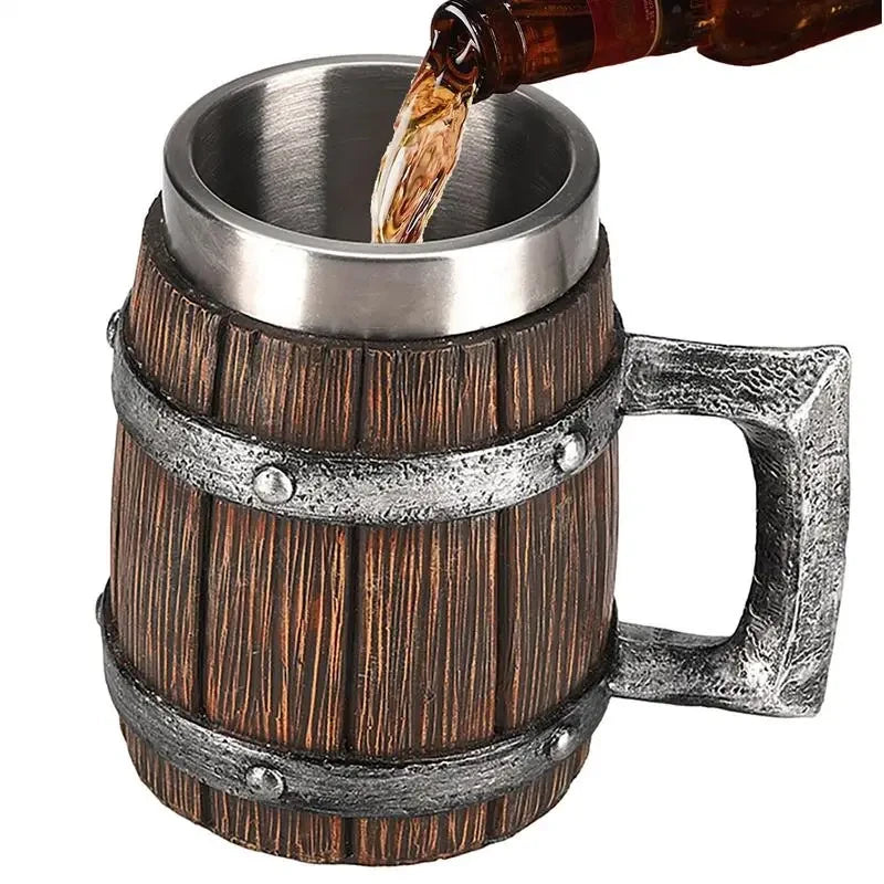 Jarra de Cerveza Barril de Madera One Piece (Acero Inoxidable 304) – Merchandising Anime