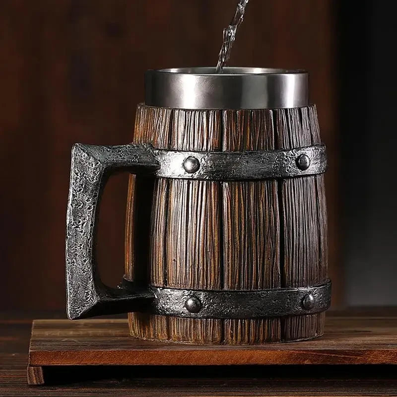 Jarra de Cerveza Barril de Madera One Piece (Acero Inoxidable 304) – Merchandising Anime